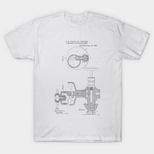 Lubricator for Steam Engine Vintage Retro Patent Hand Drawing Funny Novelty Gift T-Shirt
